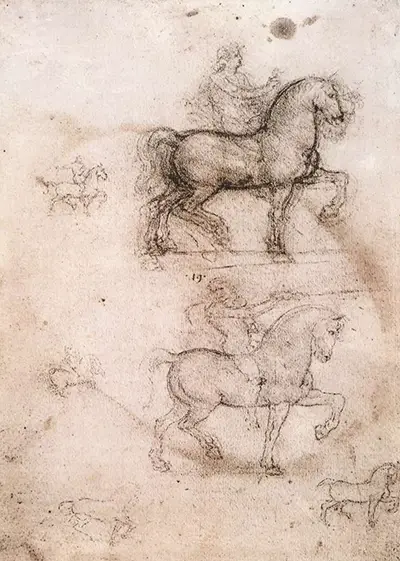 Dibujo de un monumento ecuestre Leonardo da Vinci